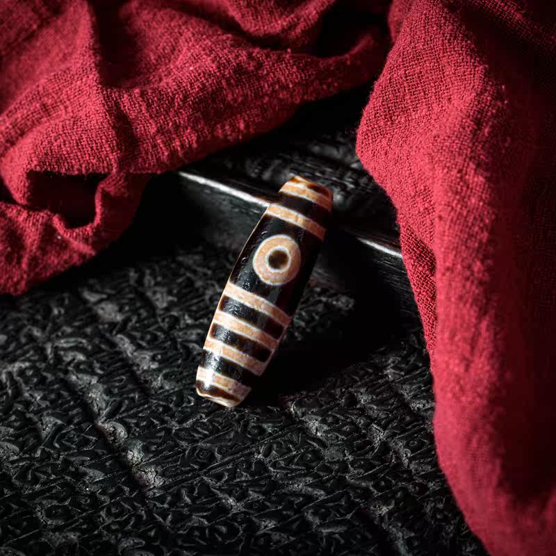 Natural old material to pure double-line door two-eye dzi pendant men and women couples ethnic style collarbone chain accessories