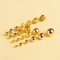 Beads and handstrings accessories beads copper beads 18K gold-plated beads beads round beads bracelet necklace DIY accessories