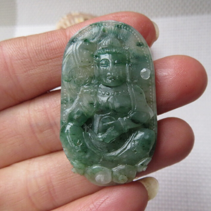 Nanyang Jade Dushan Jade Pendant Natural Jade Du Jade Sky Blue Guanyin Guan Gong Pendant Men's and Women's