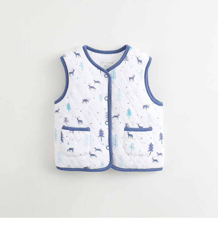 [Hoa Kỳ DuPont cotton] Mark Jenny quần áo mùa đông mới Nam và nữ thời trang áo lưới kim cương cotton cotton áo gile bò cho bé