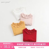 (Discount)Mark Jenny autumn baby Lace collar Base Shirt Girls Children long sleeve T-shirt 19367