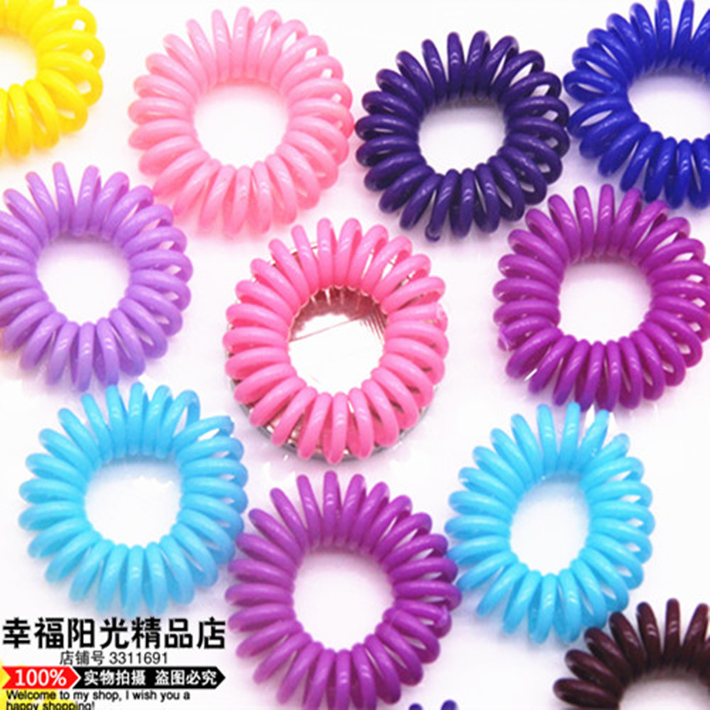 ( ) Phone ring children's headband with tail hair braid plate telephone line rubber band