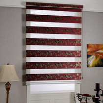 Roll curtain soft curtain non-perforated blackout toilet toilet office Louver Curtain Lifting curtain