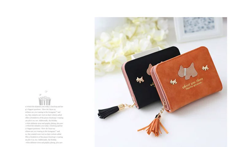Mới sinh viên Hàn Quốc dễ thương ví hoạt hình nữ ngắn đoạn thủy triều nhỏ thay đổi hai lần khóa kéo khóa thẻ gói nữ - Ví / chủ thẻ ví camelia