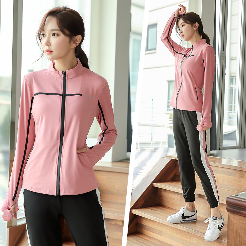 Autumn and winter yoga suit women's coat fashion gym sportswear outdoor morning running suit running suit slim fit