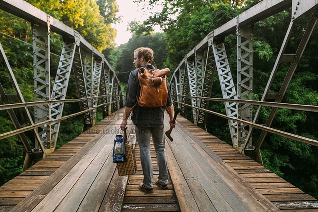 Travel Large Bag Leather Product Pattern Drawings, Backpack Pattern, Double Shoulder Bag Pattern, Hand-Sewn Bag Pattern Ef05