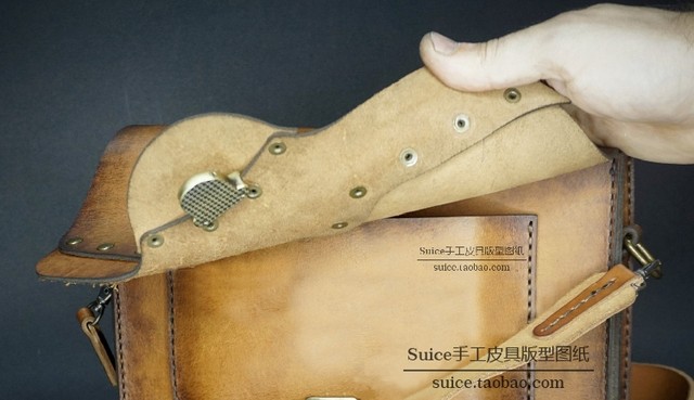 Handmade Leather Goods Pattern Drawings DIY Punk Shoulder Bag Pattern Harley Motorcycle Bag Leather Goods Pattern Drawings