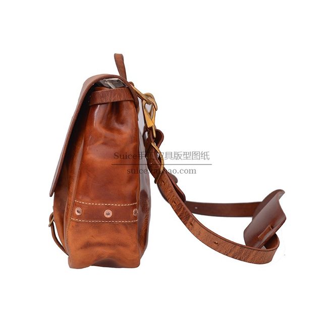 Men's Leather Bag Drawings, Pattern Handmade Leather Art DIY Pattern Drawings, Large Leather Bag Postman Bag Drawings Cf-19