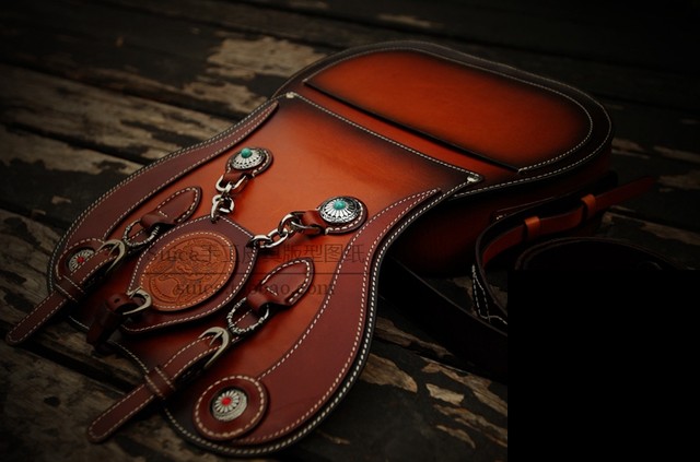 Handmade Leather Goods DIY Harley Motorcycle Bag Leather Pattern Drawings Leather Pattern Making