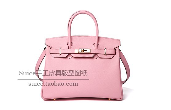 Platinum Pattern Paper Template for Gold Handmade Leather Goods, Horse Bag Pattern Paper Template 35, Classic Women's Bag Pattern