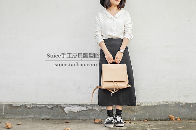 Backpack Leather Goods Pattern Design Handmade Leather Pattern Hand-Sewn Leather Bag School Bag Pattern 13