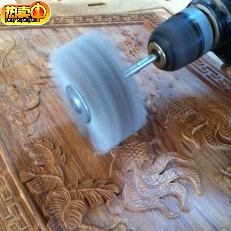 Flower Head Grinding Brush, Embossing Deburring Polishing Brush, Removes Burrs, Suitable for Electric Drill, Wood Carving, Drill Bits, Furniture, Wooden Boards, Coffee Tables