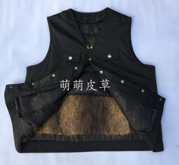 Qinggen lót tóc một vest nam mùa đông trung niên ấm áp vest da áo ghi lê nam