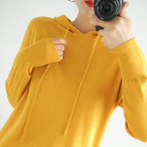 2020 new Korean version loose knit cashmere sweatshirt with cap casual fashion necropolis New pint jacket womens clothing wave big code