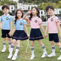 Kindergarten garden clothes summer clothes British college style childrens school uniforms primary school students class clothes summer suits cotton graduation clothes