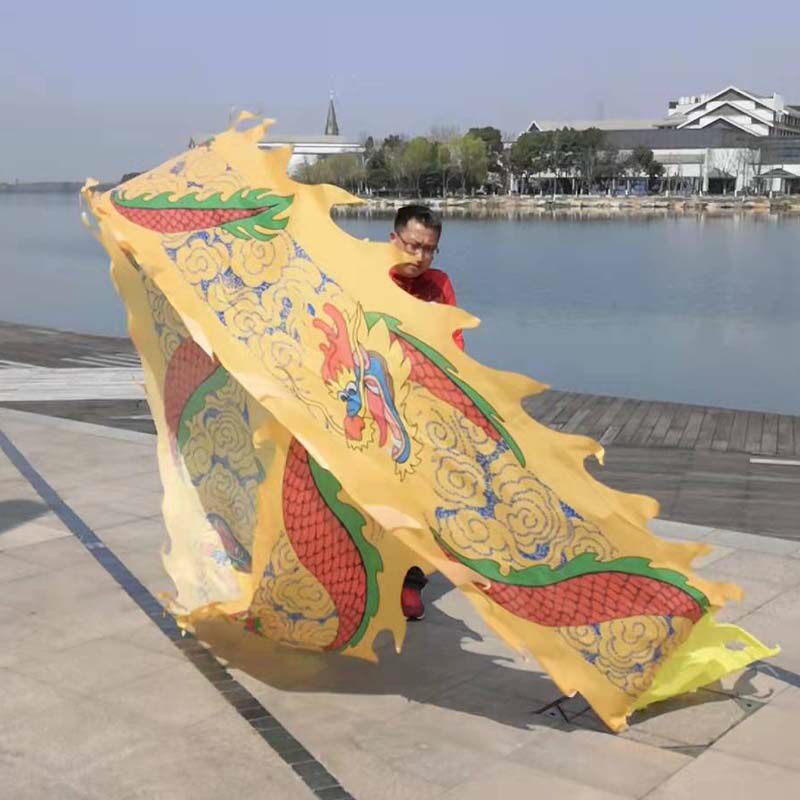 Rich brand fitness square dance faucet light cloth ribbon color strip dragon throwing dragon traditional show props for middle-aged and elderly children - Taobao