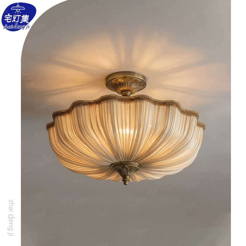 Home Lighting Collection Swiss 1960S Vintage Fabric Spun Ceiling Lamp French Retro Victorian All-Copper Bedroom Lamp Home Lighting Collection Swiss 1960S Vintage Fabric Spun Ceiling Lamp French Retro Victorian All-Copper Bedroom Lamp