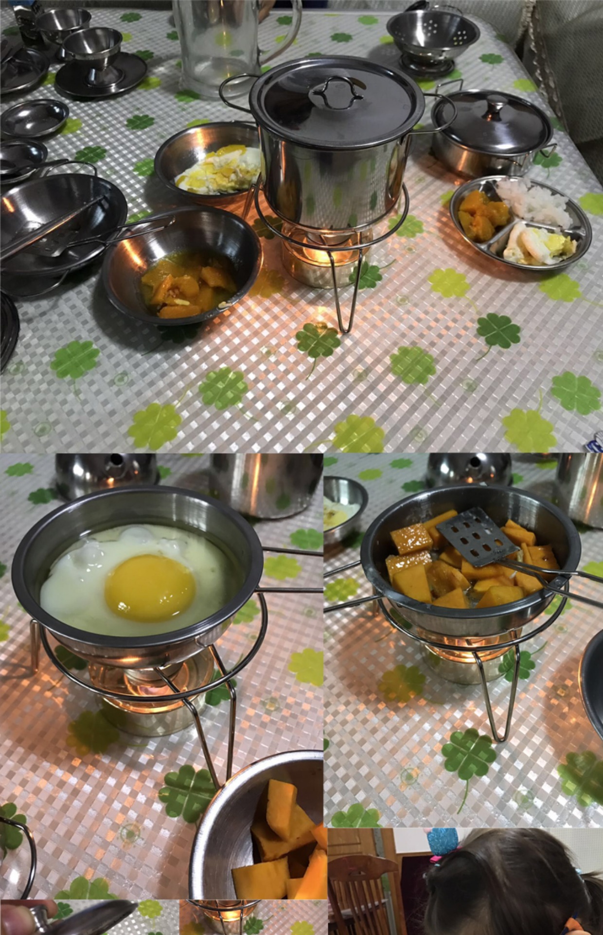 Năm mới Trẻ em Chơi Nhà bếp Đồ chơi Bộ nấu ăn Mô phỏng Dao kéo bằng thép không gỉ Dụng cụ nhà bếp Cô gái Dụng cụ nấu ăn shop đồ chơi
