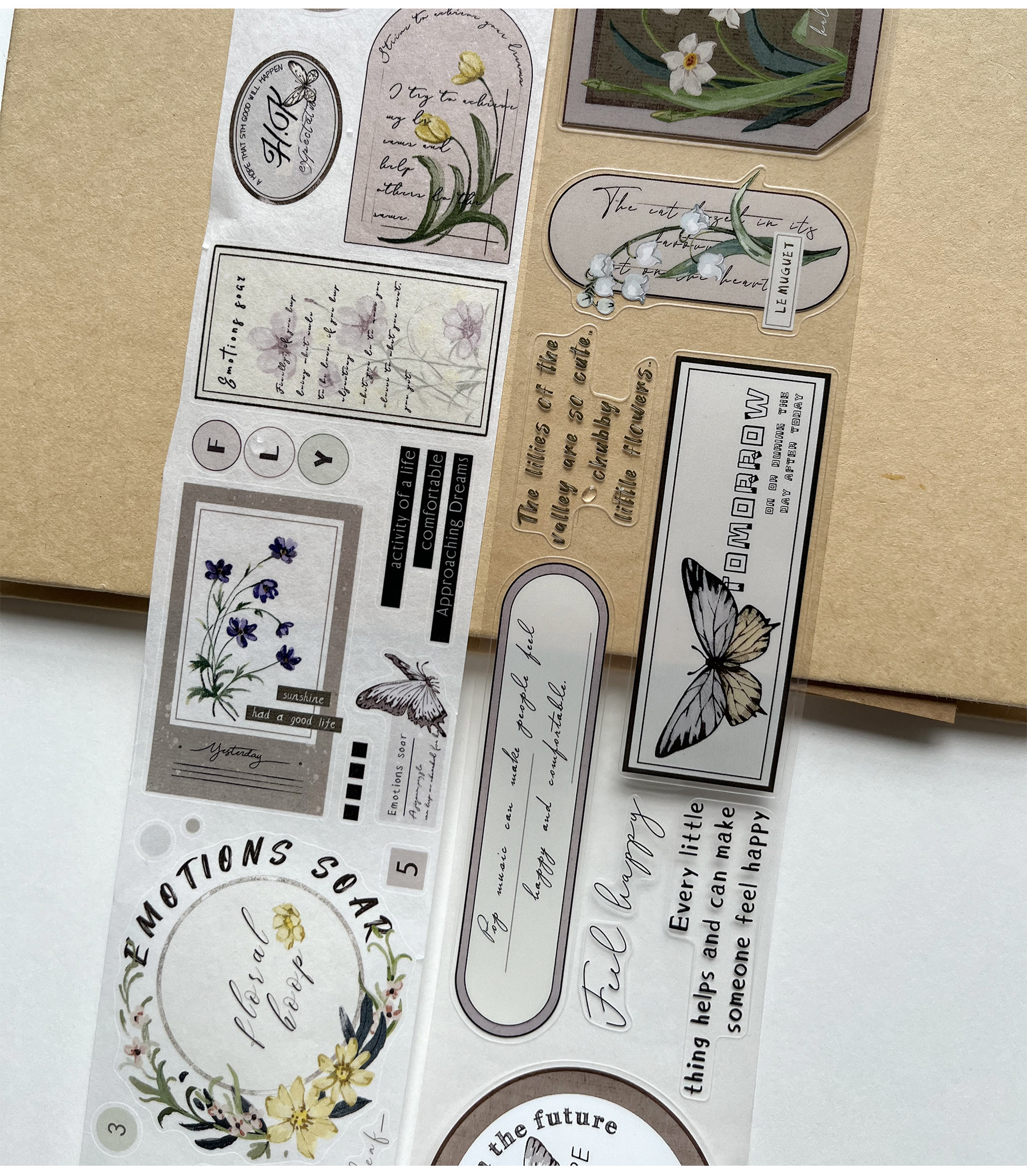 Vintage Blume Schmetterling Wörter Gitter gestanzt Haustier Washi Bänder Handwerk liefert DIY Scrapbooking-Karte machen dekorative Plan Aufkleber – Detail 15
