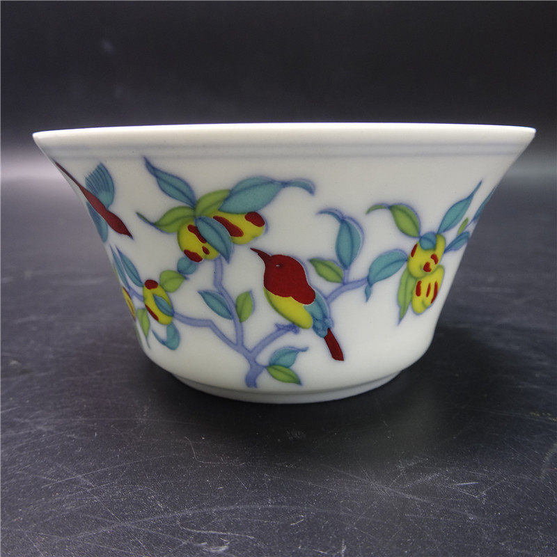 Han Xizai Night Banquet Picture Tea Bowl Daqing Qianlong Year System Official Kiln Porcelain Master Cup Pastel Ceramic Large Tea Mug