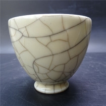 Gao Gu Porcelain Ge Kiln Tea Cup Big Open Master Cup Ice Crack Song Dynasty Official Kiln Wine Bowl Antique Ornaments Antique Vintage