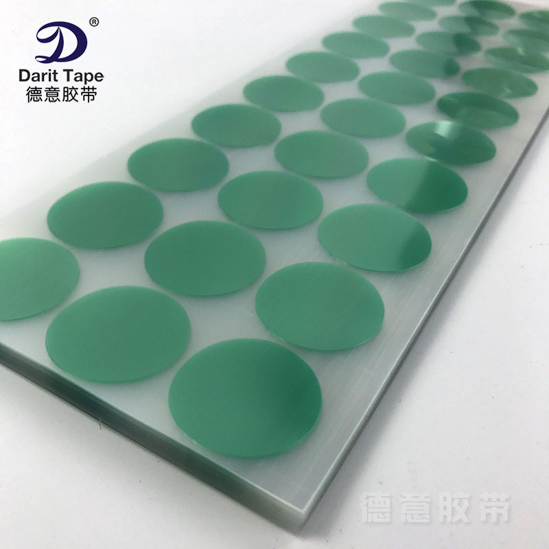 Green heat-resistant PET tape, round adhesive tape, diameter 3CM (30 pieces per sheet), various shapes can be customized
