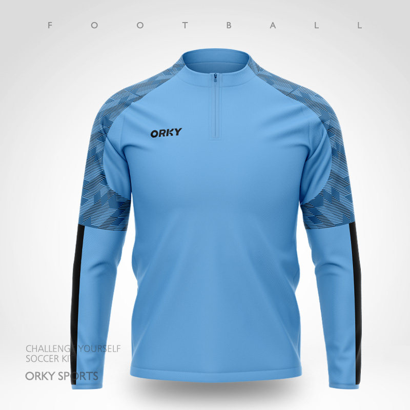 ORKY Voli Football Long Sleeve Training Suit Semi-Laced Football Suit Custom Jersey Sport Blouse Jacket Man