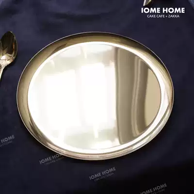 Nordic ins Golden stainless steel metal tray home creative decoration storage tray storage tray storage tea tray