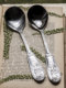 18-10 Stainless Steel Quail Hare Flower and Bird Retro Relief Cake Watermelon Dessert Spoon Ice Cream Shell Spoon