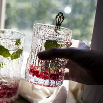 Nordic ins Forest retro bark grain glass girl Milk juice Household beer zakka Export groceries