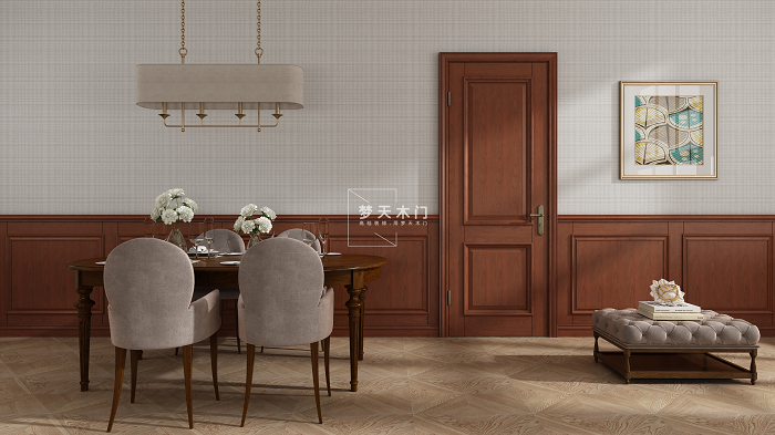 Dream day wooden door solid wood composite door 6C21 cherry wood Bordeaux red