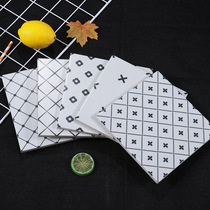 Nordic style black and white tiles toilet kitchen tile balcony magnetic tile wall tiles 200 flower tiles
