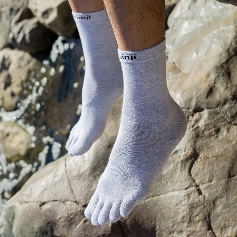 Injinji Five-Toe Socks, Long Tube Inner Socks, Casual Sports Comfortable Breathable Socks, Elastic Design Casual Socks