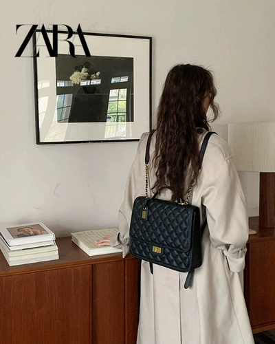 ZARA Рюкзак, сумка на одно плечо, вместительная и большая сумка через плечо, в стиле Шанель