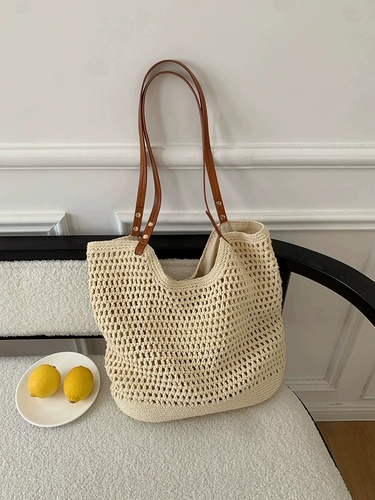 ZARA Соломенная сумка через плечо, сумка на одно плечо, пляжная плетеная вместительная и большая барсетка