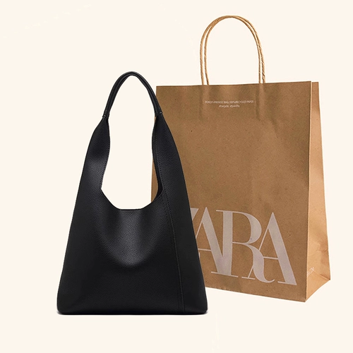 ZARA Вместительная и большая сумка подмышку, сумка на одно плечо, премиум класс