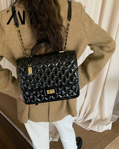 ZARA Рюкзак, сумка на одно плечо, вместительная и большая сумка через плечо, в стиле Шанель