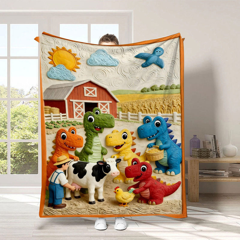 Jurassic Little Dinosaur Children's Blanket Cartoon Flannel Blanket Dinosaur Era Cute Bath Towel