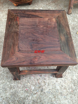 Authentique Laos big red acid branch small stool bench four carré overtoed jaune sandalwood old material one-plate small bench