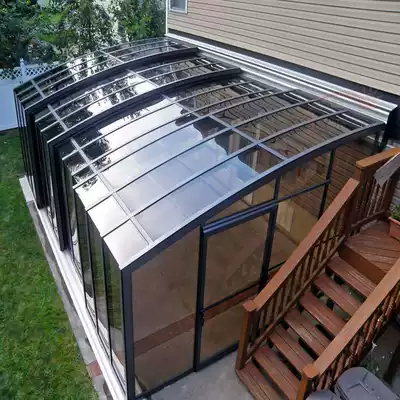 Sunken movable greenhouse Custom villa balcony Light shed Garden glass room Folding telescopic terrace Electric