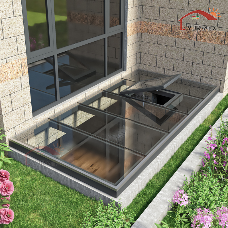 Villa steel structure patio greenhouse broken bridge aluminum doors and windows seal yangtai flat floor exposed tempered glass room customization