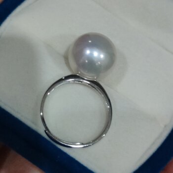 Comparable to australian white round natural freshwater edison 925 sterling silver ring light version thick version simple