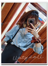 Stars the same ZG on the sales Law Department Big I T Spring and Autumn Loose Austria Import Skyline Denim Shirt