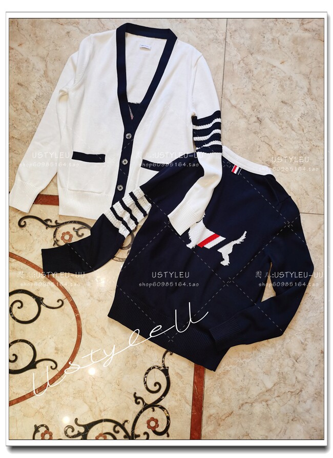 tb italian prolific spring and autumn women's cotton chouchai puppy four-track bar pattern 