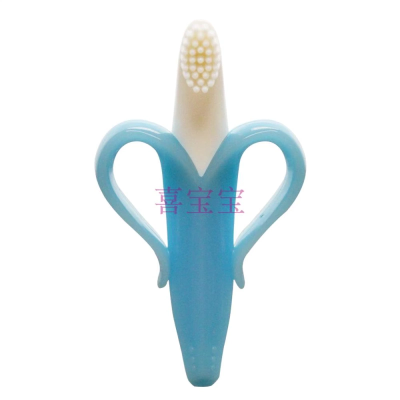 Hoa Kỳ BabyBanana chuối bé teether mol que bé bàn chải đánh răng mềm cắn cao su silicone - Gutta-percha / Toothbrsuh / Kem đánh răng