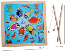 Parent-child Interactive Children Puzzle Wooden Toys Magnetic Kitten Phishing Baby Magnetic Fishing Game 
