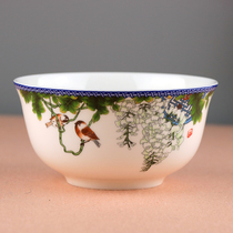 Jingdezhen bone China glaze color bowl 4 5 inch Admiralty tableware matching bowl Blue and white Chinese rice bowl Childrens bowl household