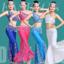 Dai dance clothing performance clothing adult dance performance girl bag hip long skirt fishtail skirt Peacock clothing National