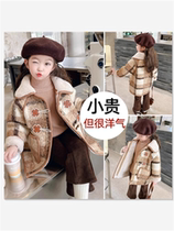 British next music childrens woolen coat spring autumn and winter style girls style plus velvet thickened warm coat