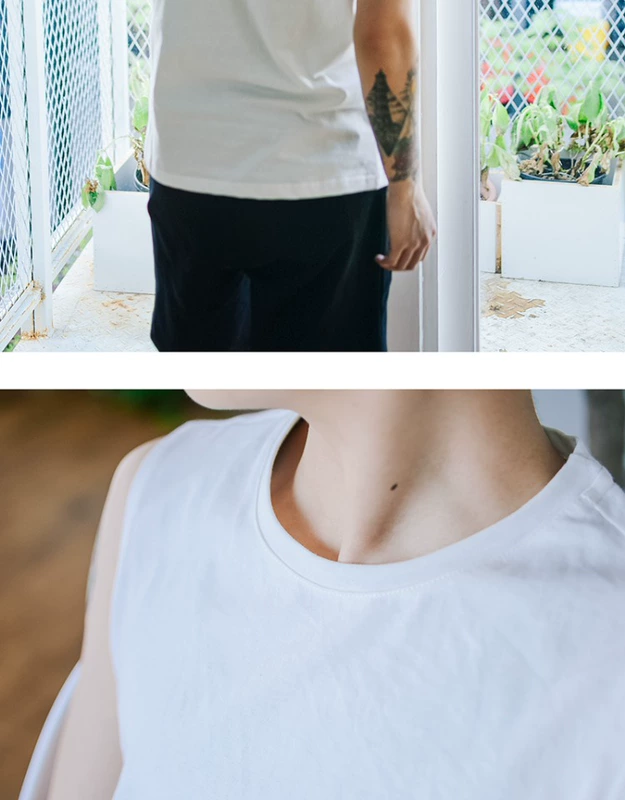 [UNIQUE HOME] áo thun không tay vai cotton cotton cỡ nhỏ nam trung tính LES đẹp trai T mặc vest rộng vai áo ba lỗ nam form rộng